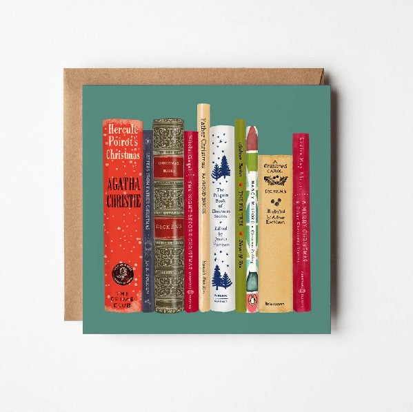 Christmas Fiction Books Blank Art Card