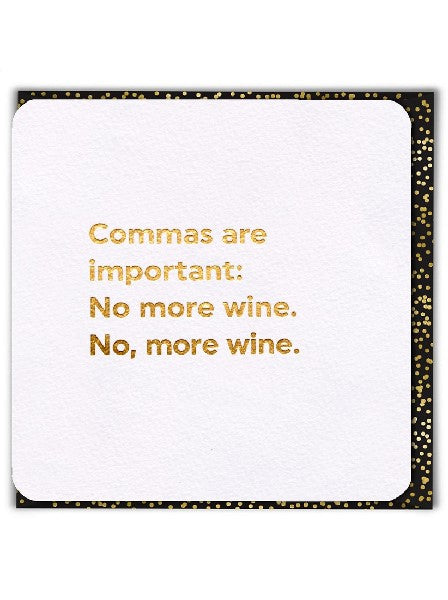 Commas Are Important Blank Humour Card