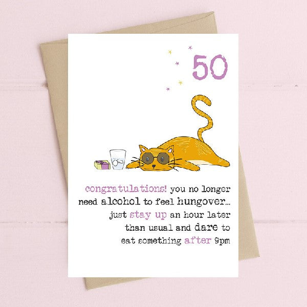 50 Cat Birthday Card