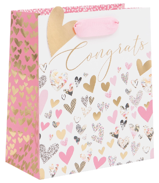 Medium Congratulations Hearts Gift Bag