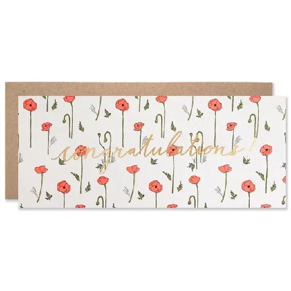 Red Poppy Congratulations Card