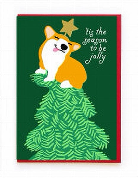 Corgi Angel Christmas Card