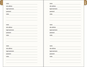 Cosmos Internet Address & Password Logbook