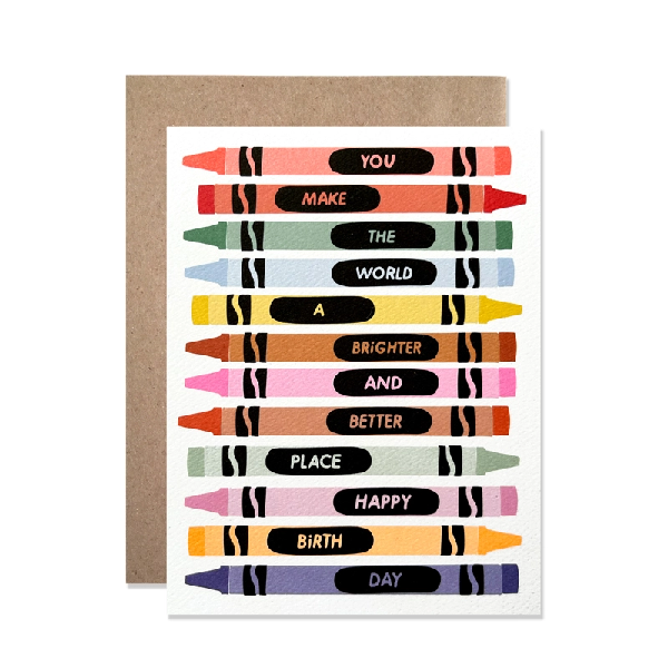 Bright Crayons Birhday Card