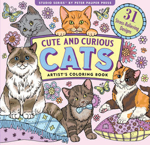 Cute & Curious Cats Colouring Book
