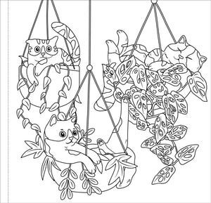 Cute & Curious Cats Colouring Book