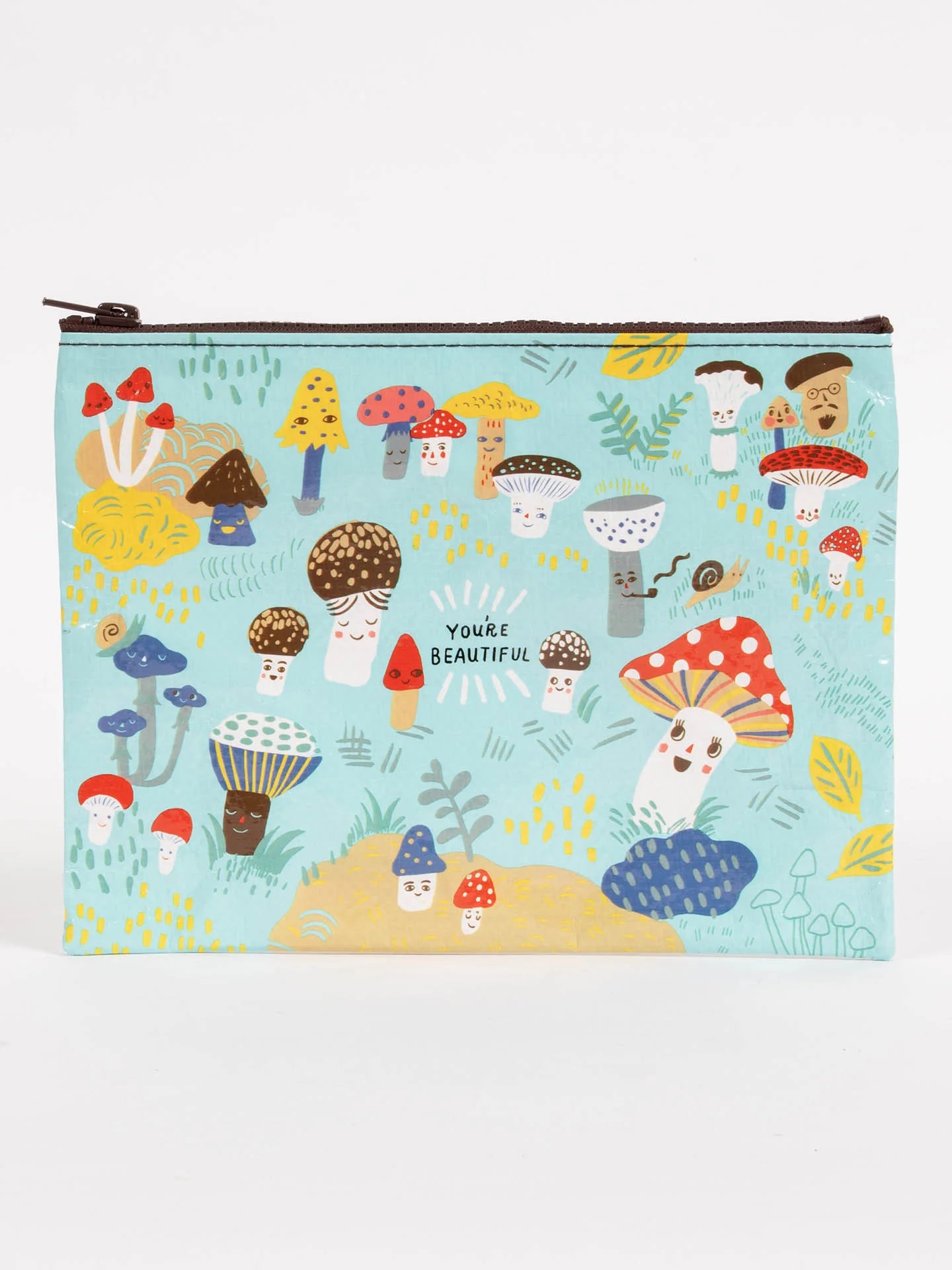 Blue Q Zipper Pouch | Cute Lil' Mushrooms