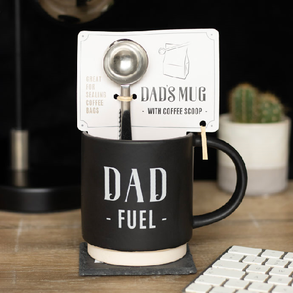 Dad Fuel Mug And Coffee Scoop Clip