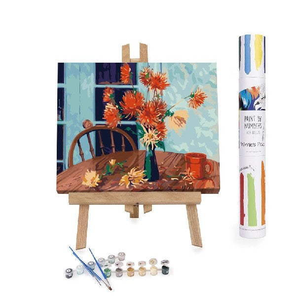 Dahlias With Red Cups DIY Paint By Numbers Kit