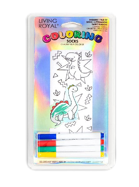 Living Royal Kids Colouring Socks | Dino Daze