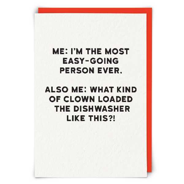 Loaded The Dishwasher Blank Humour Card