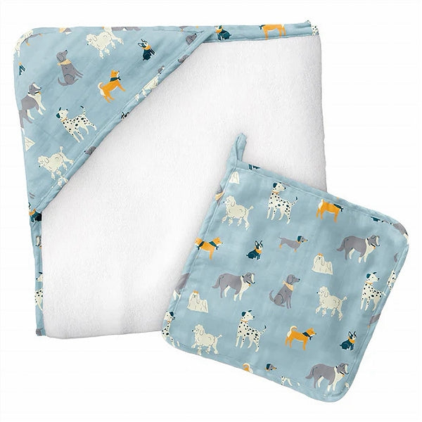Muslin Towel Washcloth Set | Dog