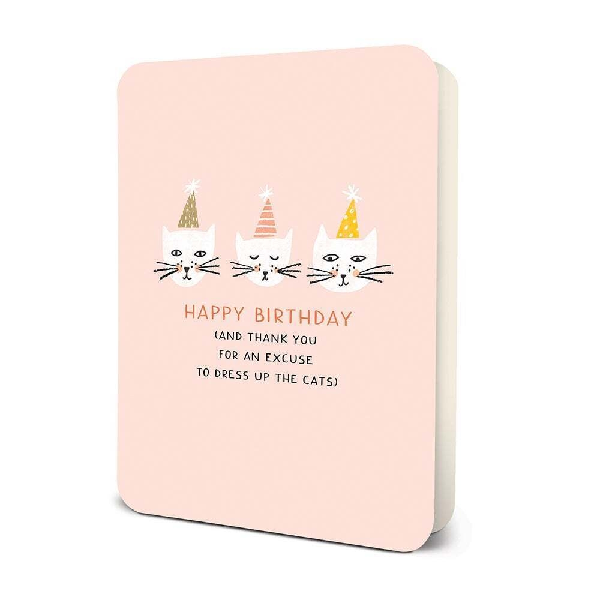 Dress Up Cats Birthday Card