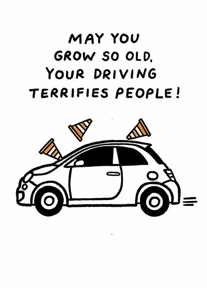 Scary Driving Birthday Card