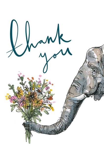 Elephant Thank You Card