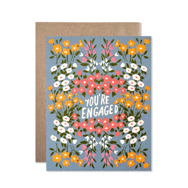 Blue Garden Engagement Card