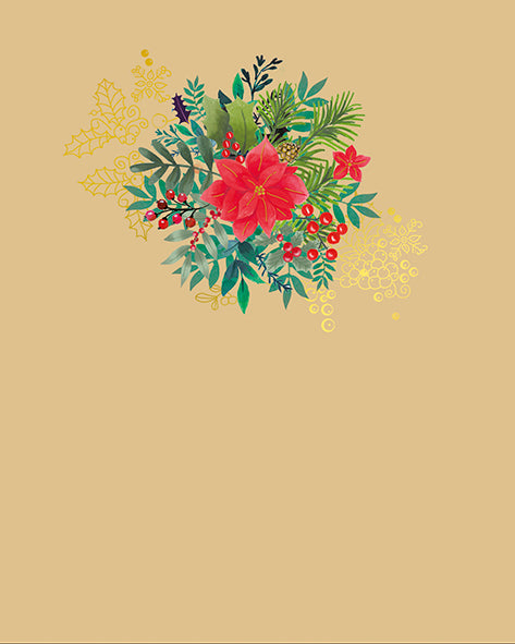Poinsettia Blank Christmas Card
