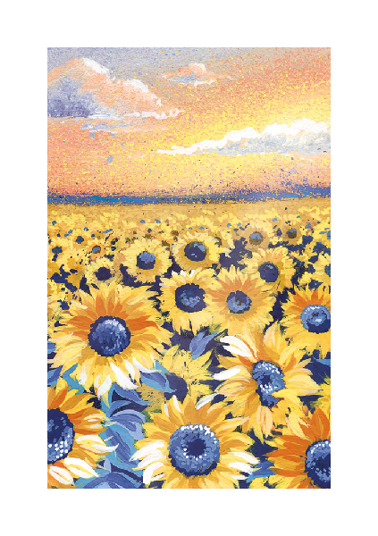 Field Of Sunflowers Blank Art Card