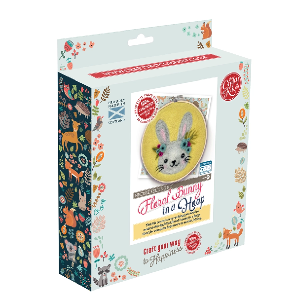 The Crafty Kit Co.DIY Needle Felting Kit | Floral Bunny