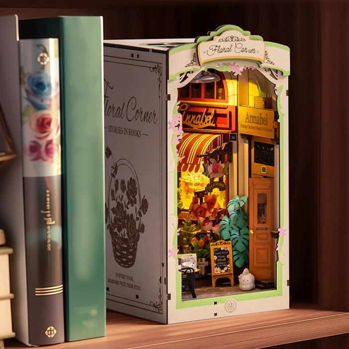 Miniature Diy Kit Book Nook | Floral Corner