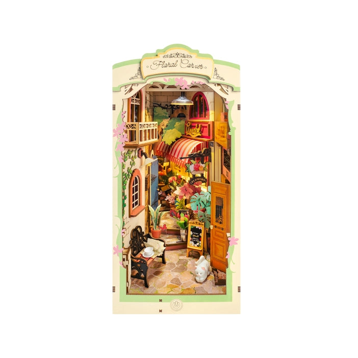 Miniature Diy Kit Book Nook | Floral Corner