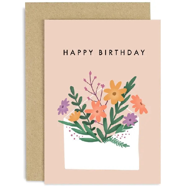 Floral Envelope Birthday Card