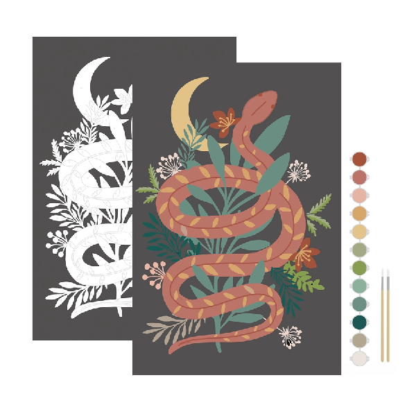 Breathe People Paint By Numbers Kit | Floral Snake