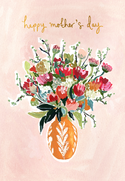 Vase Of Flowers Mother's Day Card