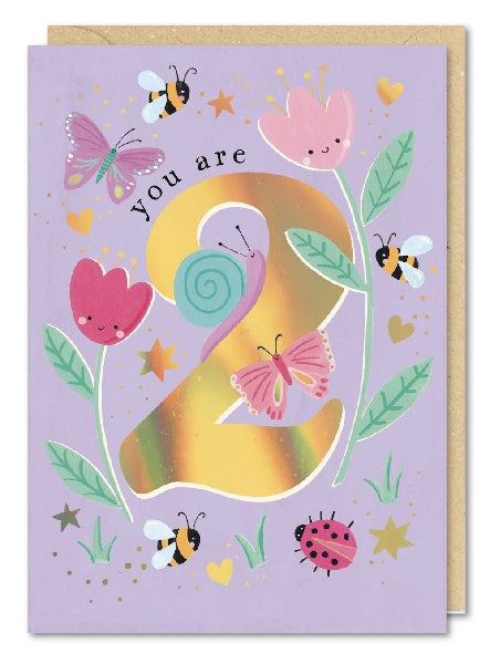 2nd Birthday Flowers Age Birthday Card