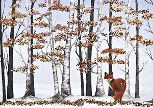 Fox And Birches Boxed Christmas Cards