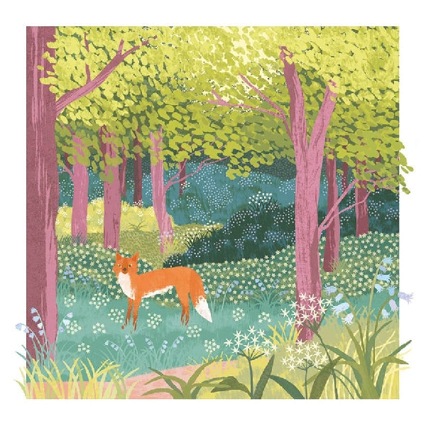Fox in the Woods Blank Art Card