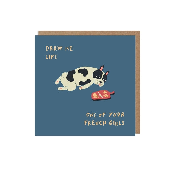 French Girls Blank Humour Card