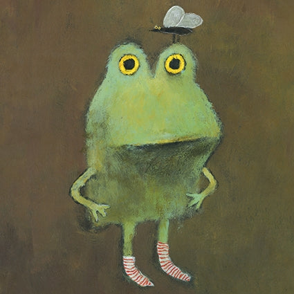 Frog In Striped Socks Blank Art Card