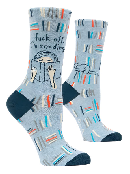 Blue Q Women's Crew Socks | Fuck Off I'm Reading