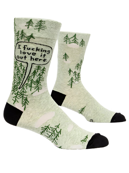 Blue Q Men's Crew Socks | I Fucking Love It Out Here