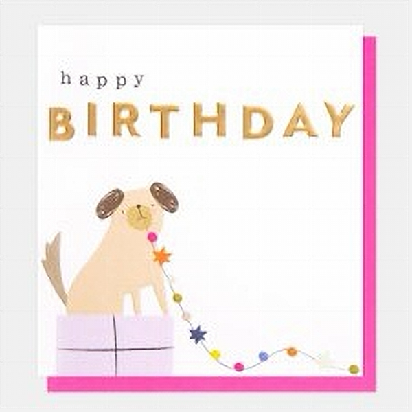 Garland Pup Birthday Card