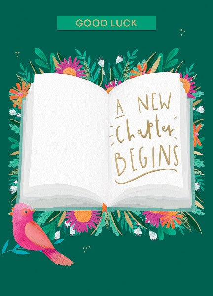 A New Chapter Good Luck Card