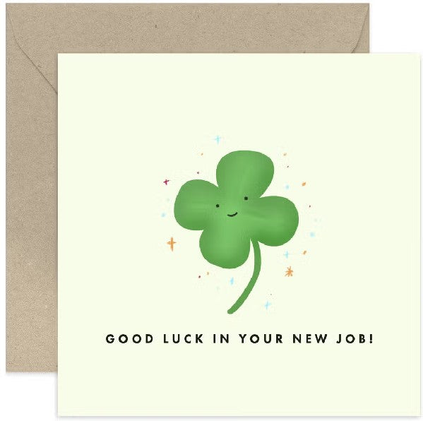 Good Luck Clover New Job Card