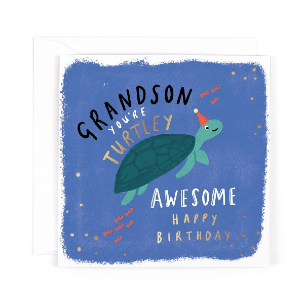 Turtley Awesome Grandson Birthday Card