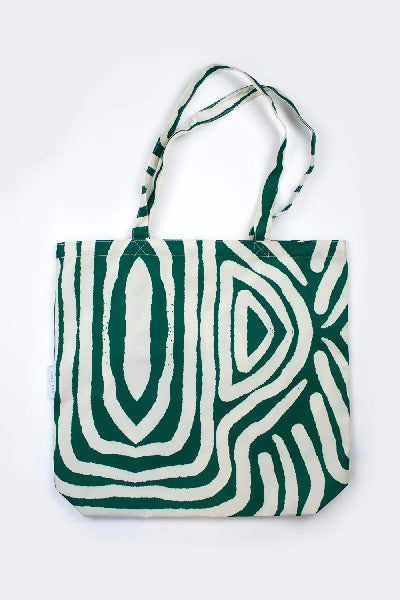 Kind Bag Tote Bag | Green Cream Waves