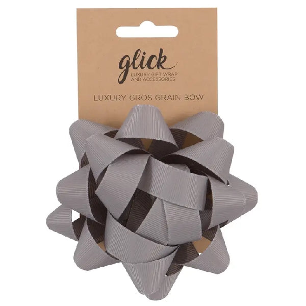 Gros Grain Silver Confetti Bow