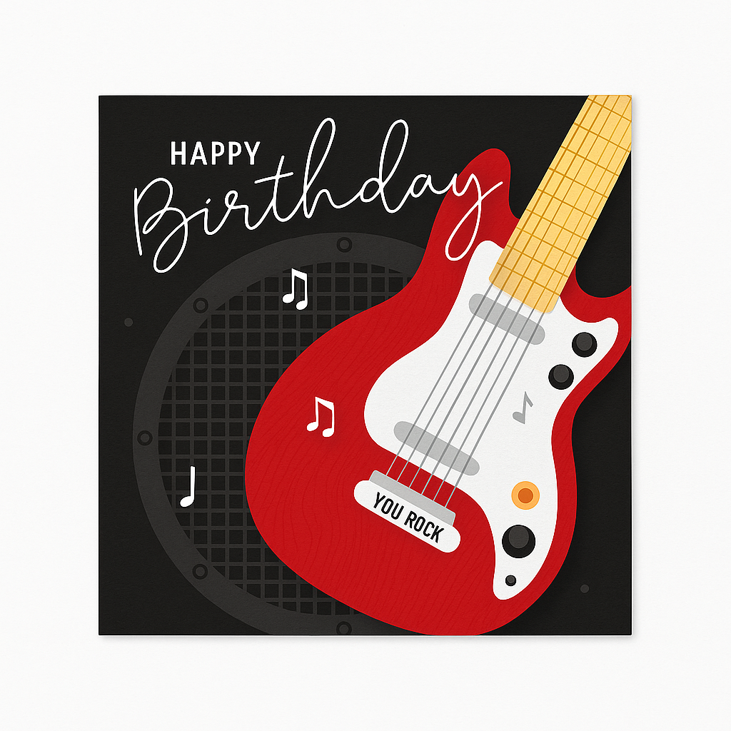 Guitar Birthday Card