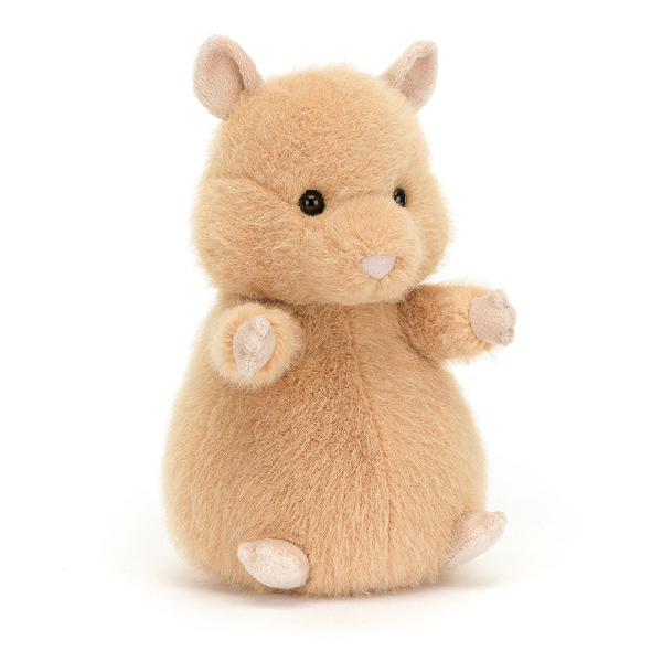 adorably soft plushie of a hamster by popular brand Jellycat.