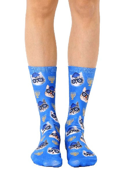 Living Royal Crew Socks | Hanukkah Kitties