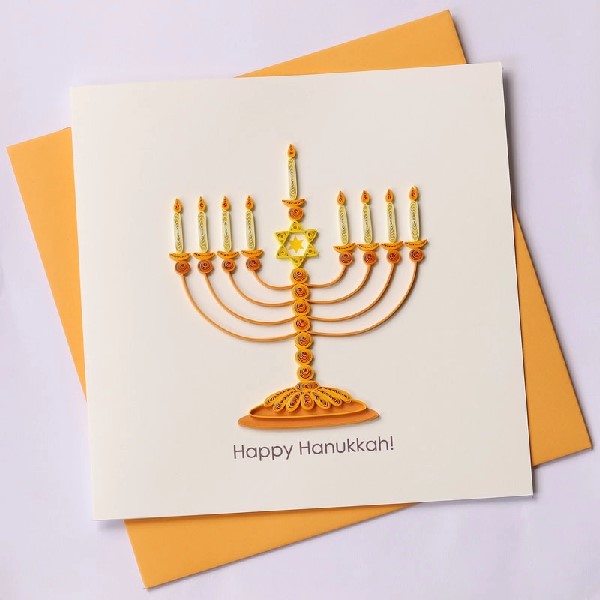 Happy Hanukkiah Quilled Card