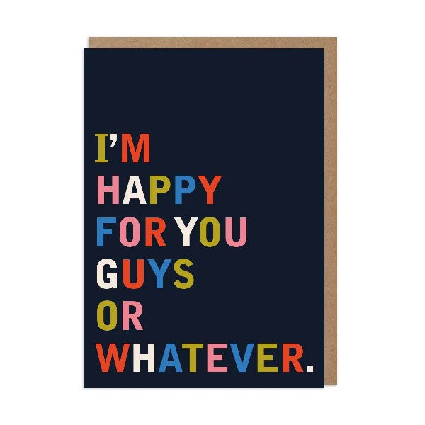 Happy For You Guys Wedding Card