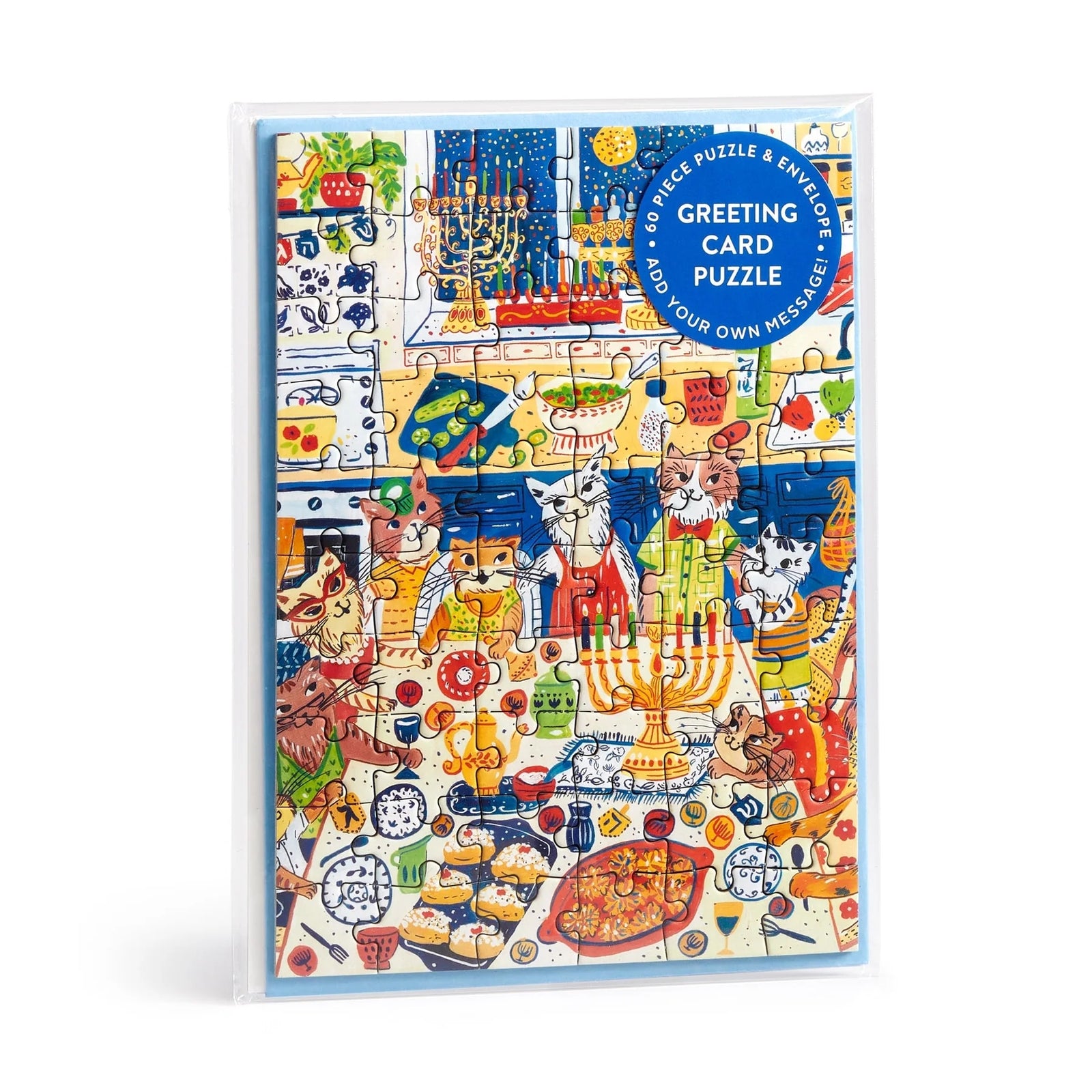 Happy Hanukcats Puzzle Card