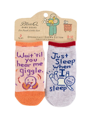 Blue Q Baby Socks | Hear Me Giggle / Sleep