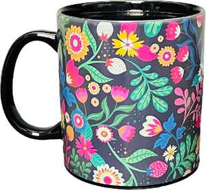 Blooming Flowers Blue/Green Heat Reveal Mug