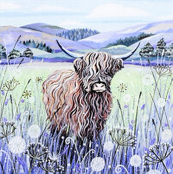 Highland Cow Blank Art Card